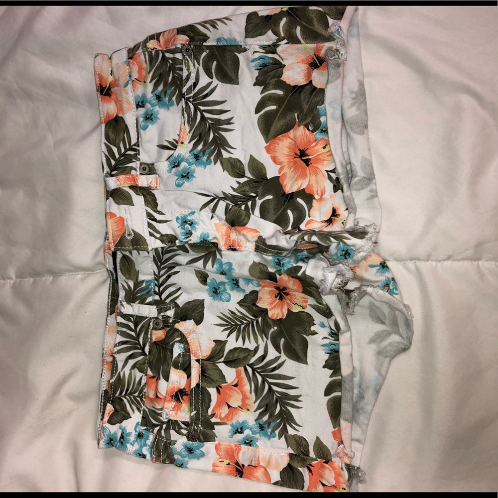 Floral Jean shorts